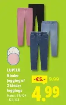 Lidl LUPILU Kinder jegging of 2 kinder leggings aanbieding
