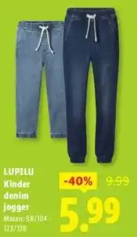 Lidl LUPILU Kinder denim jogger aanbieding