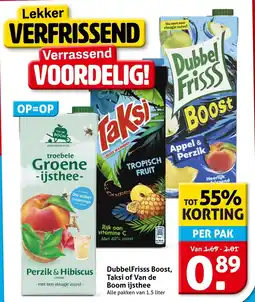 Hoogvliet DubbelFrisss Boost, Taksi of Van de Boom ijsthee aanbieding
