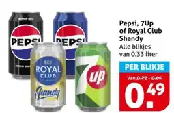 Hoogvliet Pepsi, 7Up of Royal Club Shandy aanbieding