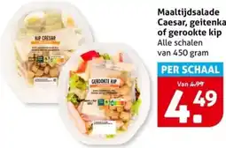 Hoogvliet Maaltijdsalade Caesar, geitenkaas of gerookte kip aanbieding