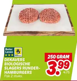 Dekamarkt Dekavers biologische slagers runder- hamburgers aanbieding