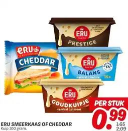 Dekamarkt Eru smeerkaas of cheddar aanbieding