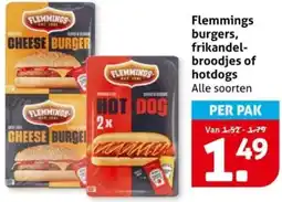 Hoogvliet Flemmings burgers, frikandelbroodjes of hotdogs aanbieding