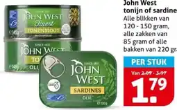 Hoogvliet John West tonijn of sardines aanbieding