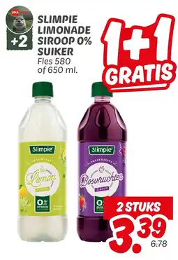 Dekamarkt Slimpie limonade siroop 0% suiker aanbieding