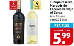 Hoogvliet Tunupa reserva, Marqués de Cáceres verdejo of Zensa aanbieding