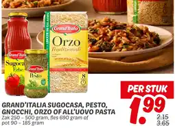 Dekamarkt Grand'italia sugocasa, pesto, gnocchi, orzo of all'uovo pasta aanbieding