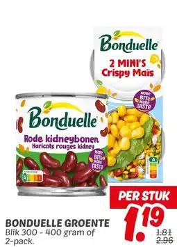 Dekamarkt Bonduelle groente aanbieding