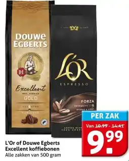 Hoogvliet L'Or of Douwe Egberts Excellent koffiebonen aanbieding