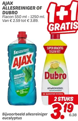 Dekamarkt Ajax allesreiniger of dubro aanbieding