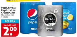Hoogvliet Pepsi, Rivella, Royal club en Crystal Clear aanbieding