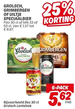 Dekamarkt Grolsch, grimbergen of uiltje speciaalbier aanbieding