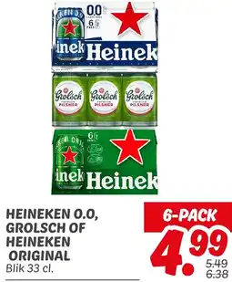 Dekamarkt Heineken 0.0, grolsch of heineken original aanbieding
