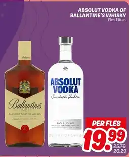 Dekamarkt Absolut vodka ballantine's whisky aanbieding