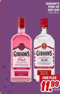 Dekamarkt Gibson's pink of dry gin aanbieding