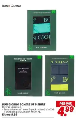 Dekamarkt Bon giorno boxers of t-shirt aanbieding