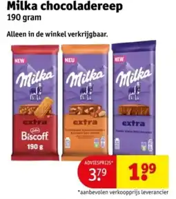 Kruidvat Milka chocoladereep aanbieding