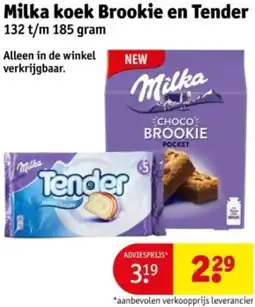 Kruidvat Milka koek Brookie en Tender aanbieding