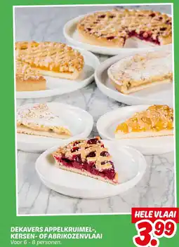 Dekamarkt Dekavers appelkruimel-, kersen-of abrikozenvlaai aanbieding