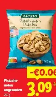 Lidl Pistache- noten ongezouten aanbieding