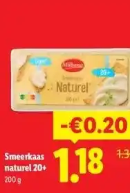 Lidl Smeerkaas naturel 20+ aanbieding