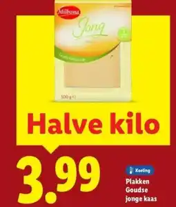 Lidl Plakken Goudse jonge kaas aanbieding
