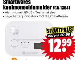 Dirk Smartwares koolmonoxidemelder FGA-13041 aanbieding