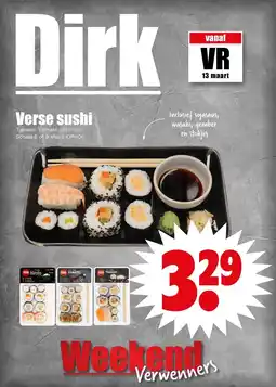 Dirk Verse sushi aanbieding