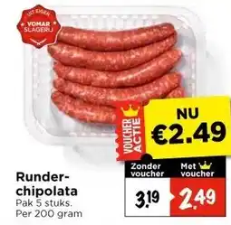 Vomar Voordeelmarkt Runder- chipolata aanbieding