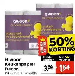 Vomar Voordeelmarkt G'woon Keukenpapier Decor aanbieding