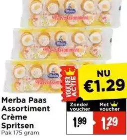 Vomar Voordeelmarkt Merba Paas Assortiment Crème Spritsen aanbieding