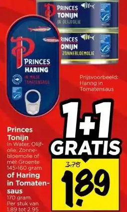 Vomar Voordeelmarkt Princes Tonijn of Haring in Tomaten- saus aanbieding