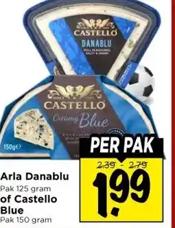 Vomar Voordeelmarkt Arla Danablu Pak 125 gram of Castello Blue aanbieding
