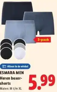 Lidl ESMARA MEN Heren boxer- shorts aanbieding