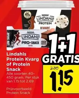 Vomar Voordeelmarkt Lindahls Protein Kvarg of Protein Snack aanbieding