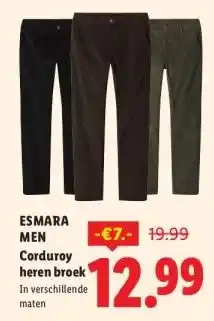 Lidl ESMARA MEN Corduroy heren broek aanbieding