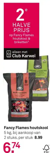 Karwei Fancy Flames houtskool aanbieding