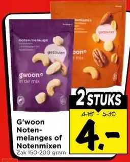 Vomar Voordeelmarkt G'woon Noten- melanges of Notenmixen aanbieding