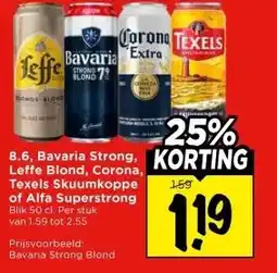 Vomar Voordeelmarkt 8.6, Bavaria Strong, Leffe Blond, Corona, Texels Skuumkoppe of Alfa Superstrong aanbieding