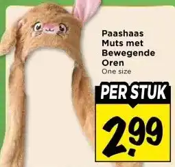 Vomar Voordeelmarkt Paashaas Muts met Bewegende Oren aanbieding