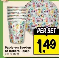 Vomar Voordeelmarkt Papieren Borden of Bekers Pasen aanbieding