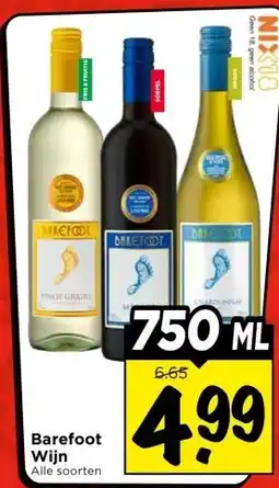 Vomar Voordeelmarkt Barefoot Wijn aanbieding