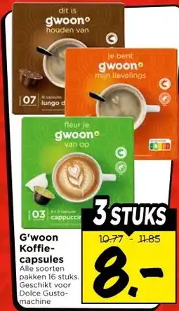Vomar Voordeelmarkt G'woon Koffie- capsules aanbieding