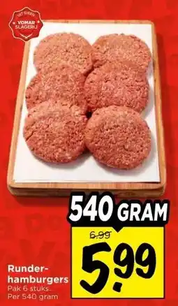 Vomar Voordeelmarkt Runder- hamburgers aanbieding