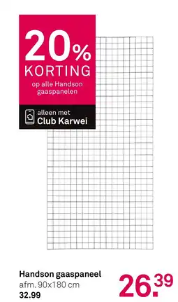 Karwei Handson gaaspaneel aanbieding
