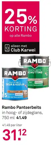Karwei Rambo Pantserbeits aanbieding