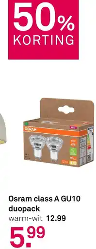 Karwei Osram class A GU10 duopack aanbieding