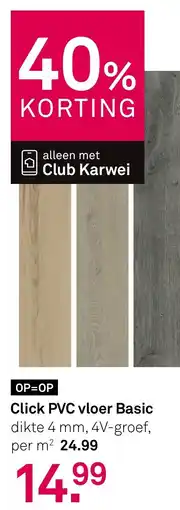 Karwei Click PVC vloer Basic aanbieding