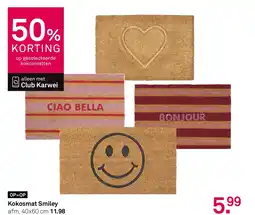 Karwei Kokosmat Smiley aanbieding